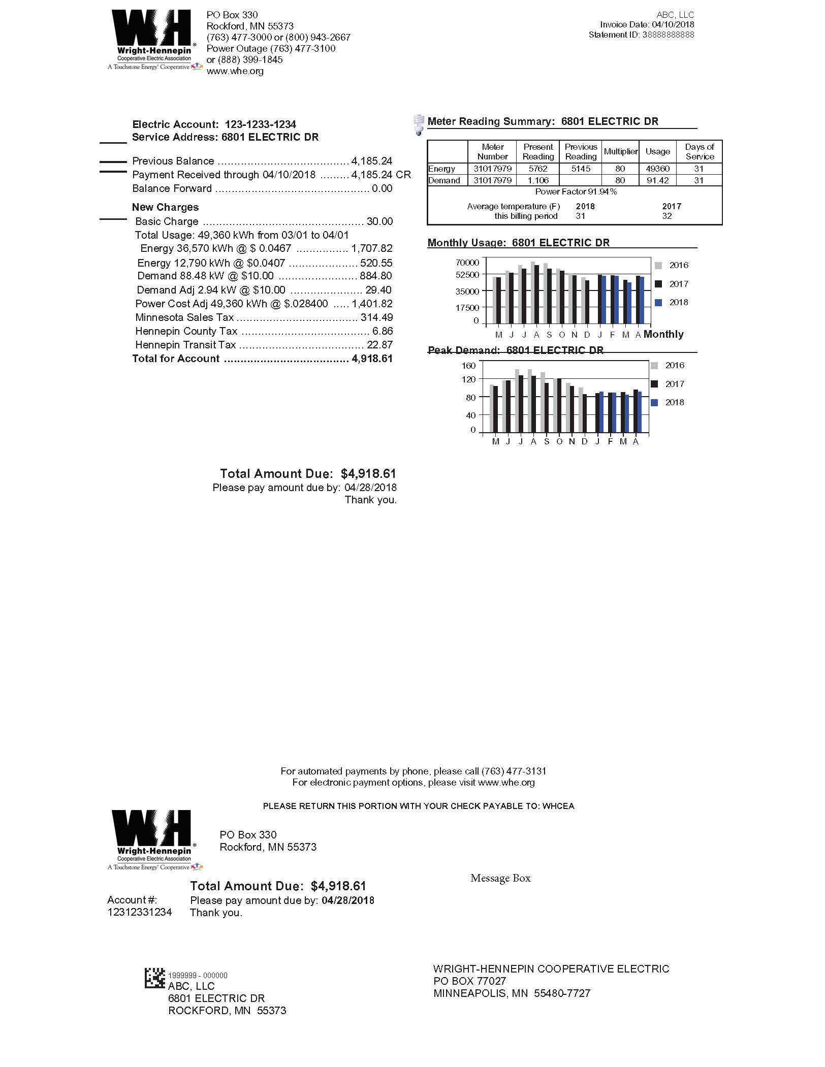 how to read your bill wh electric how to make billing statement
