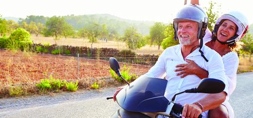 Couple on a moped