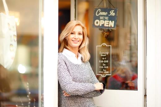 Smiling small business owner