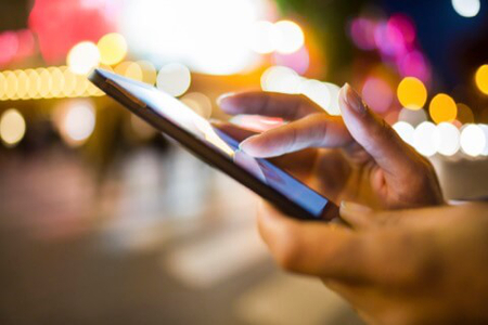 Person using a smart phone