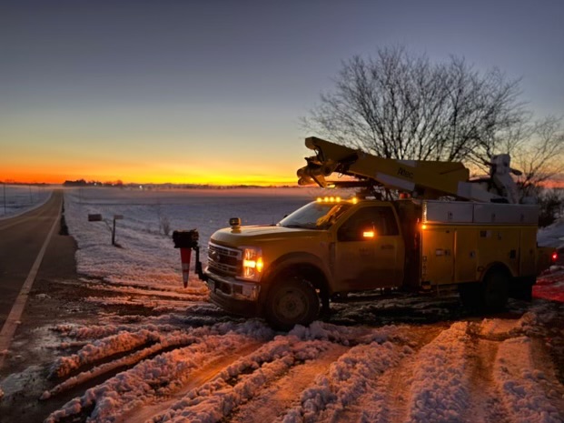 trucks on halloween in snowy weather