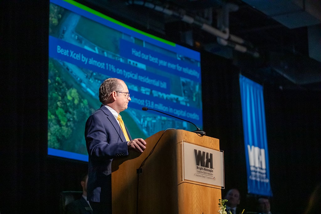 CEO Tim Sullivan speaks at Annual Meeting.