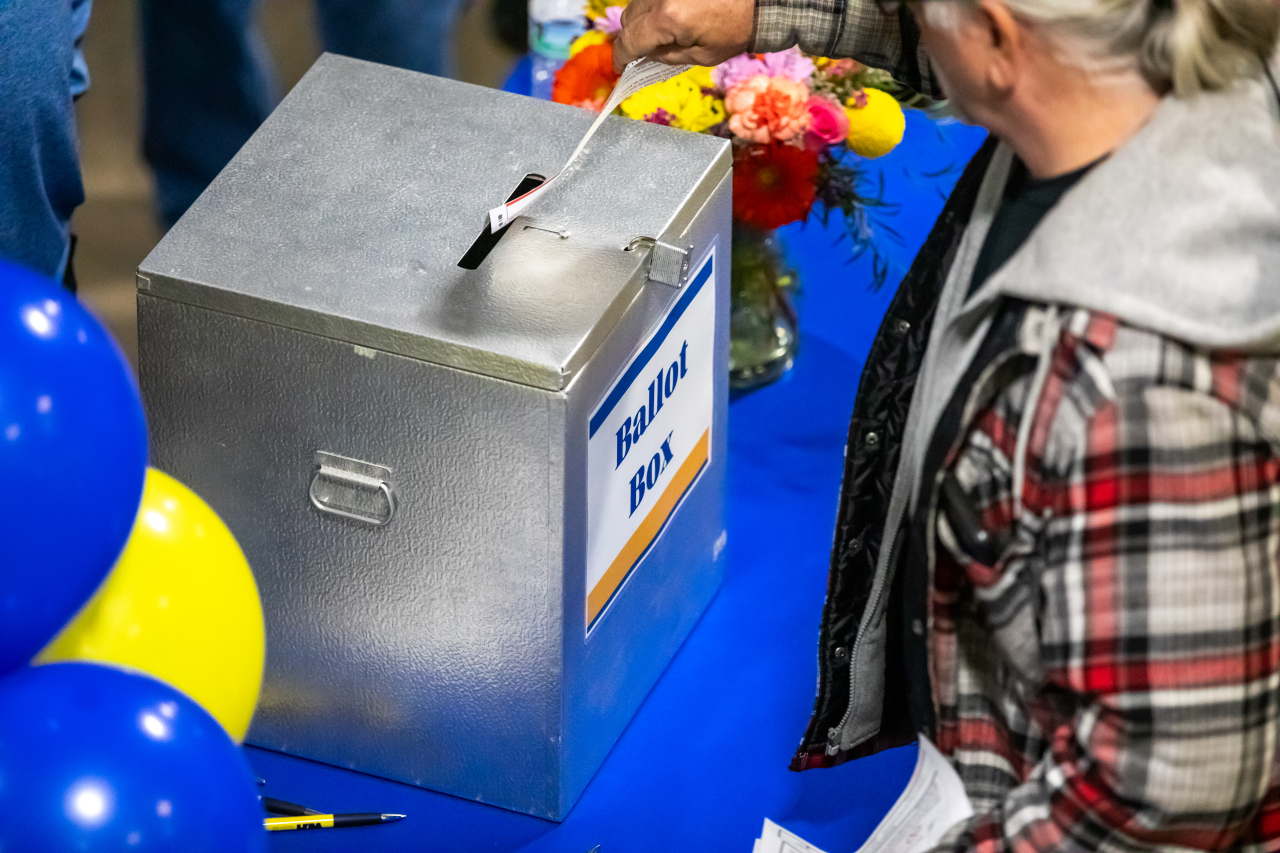 Ballot box at Annual Meeting.