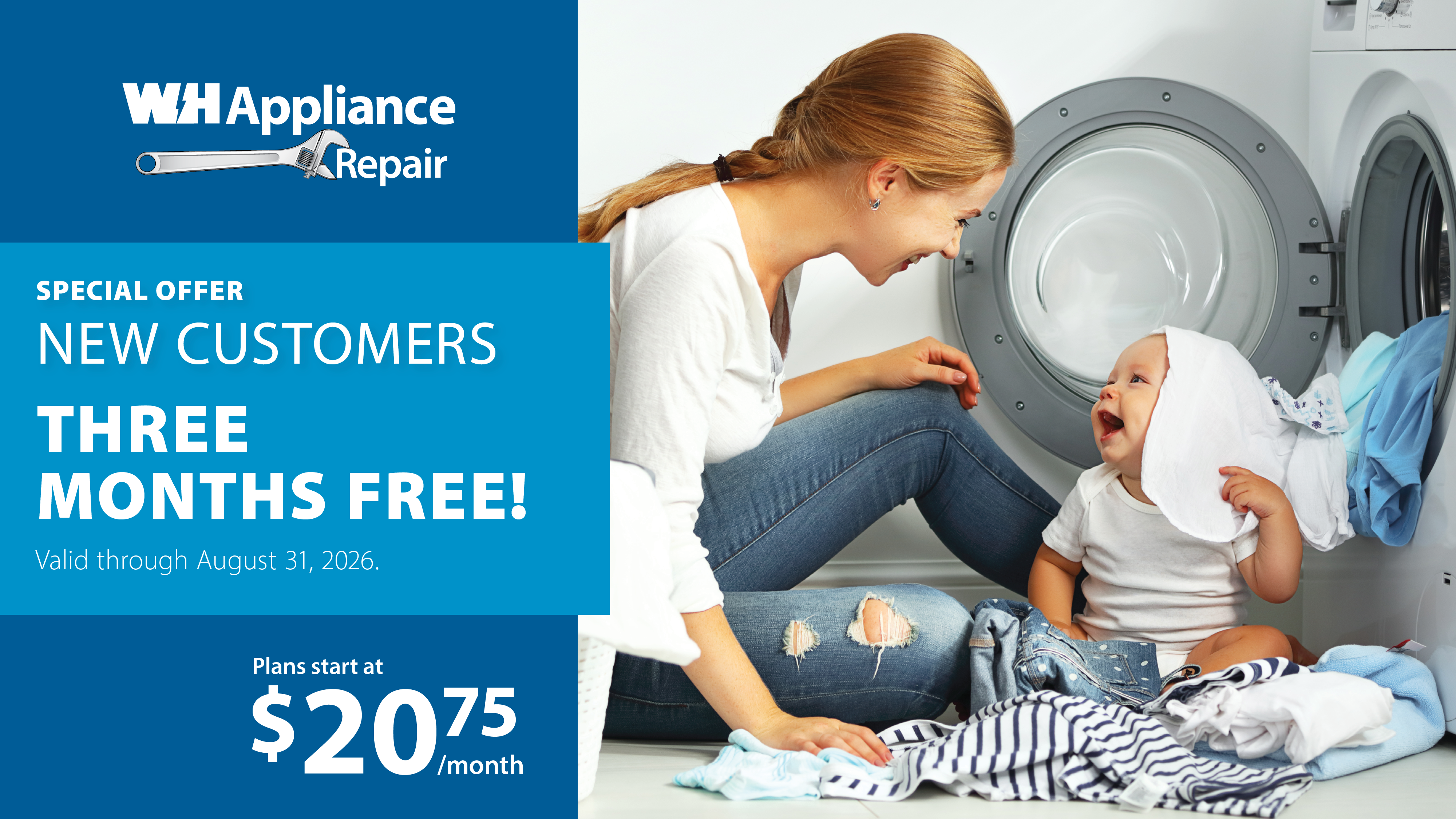 Three months free for new customers valid through August 31, 2026