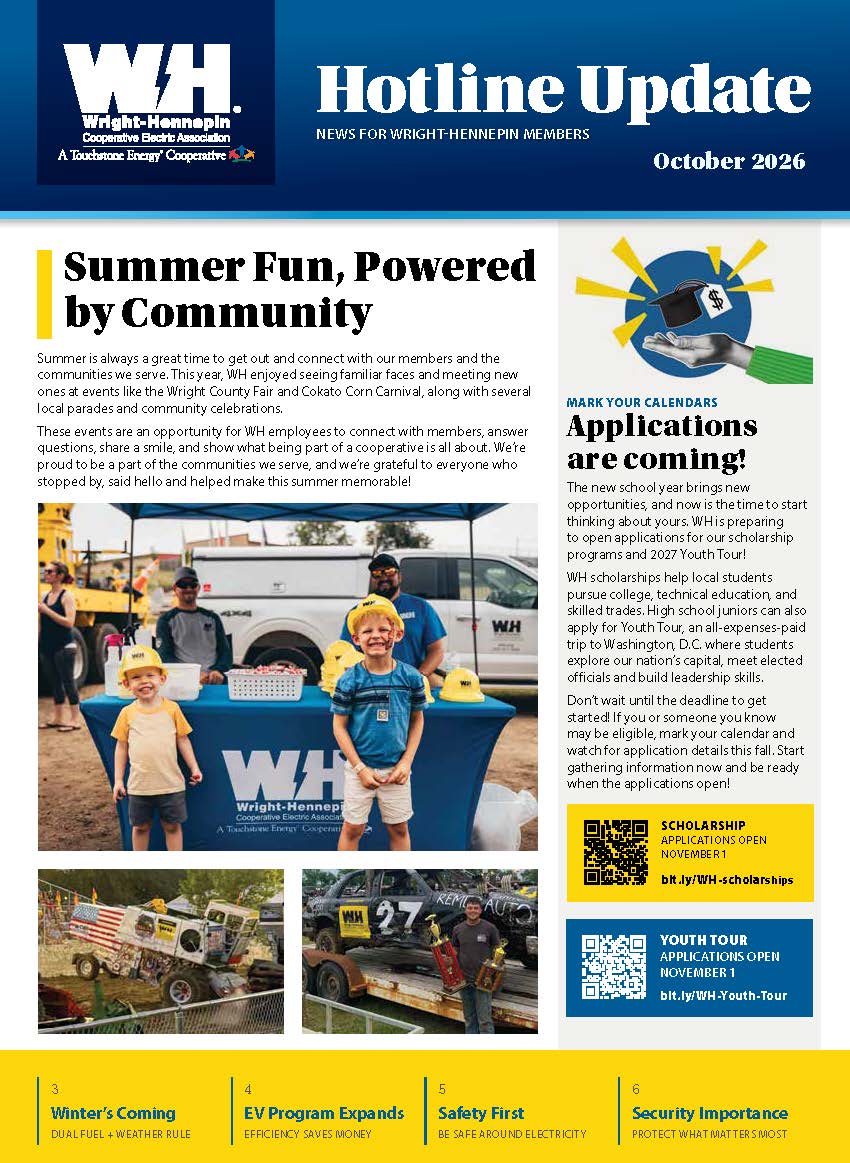 The front page of the October 2026 edition of Wright Hennepin's Hotline Update