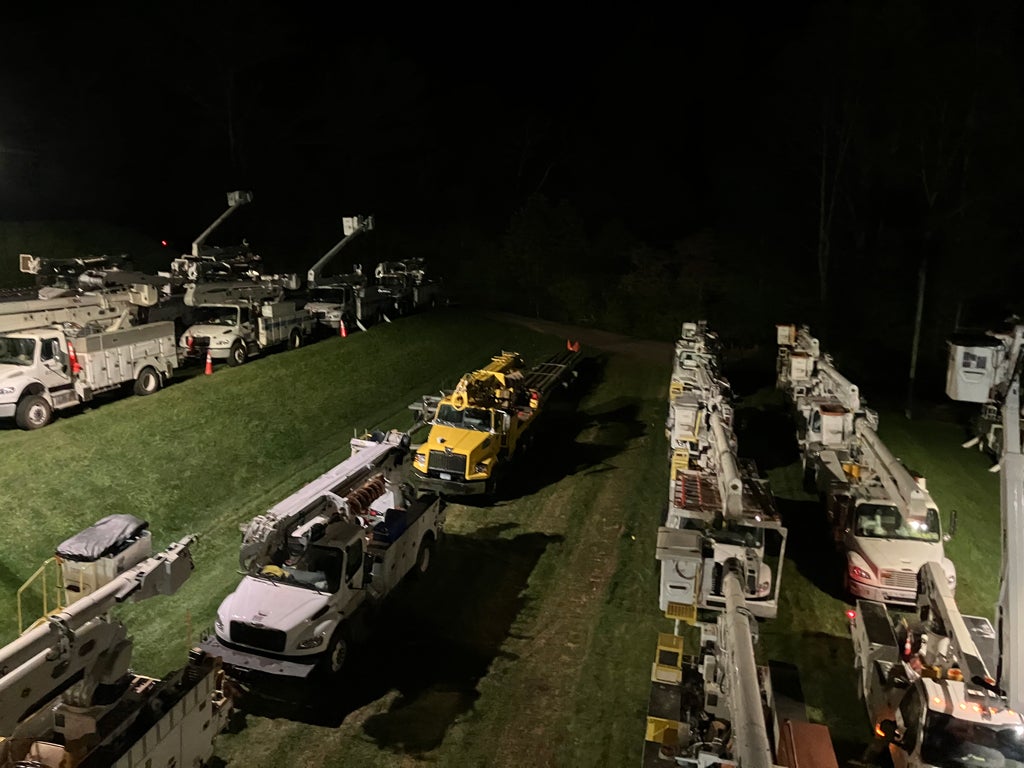 Some of the many trucks supporting BREC.