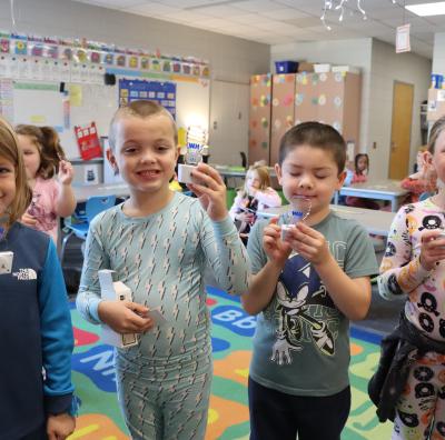Kids show off their nightlights.