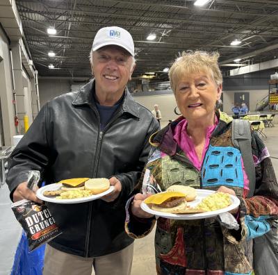 A couple with their food a the WH member lunch. 
